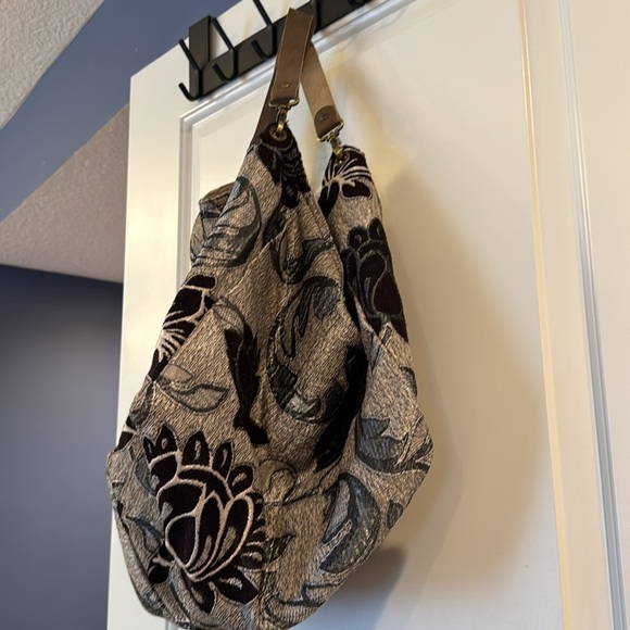 ZAND Amsterdam purse bag tote silver cream floral with movable straps - Picture 2 of 16